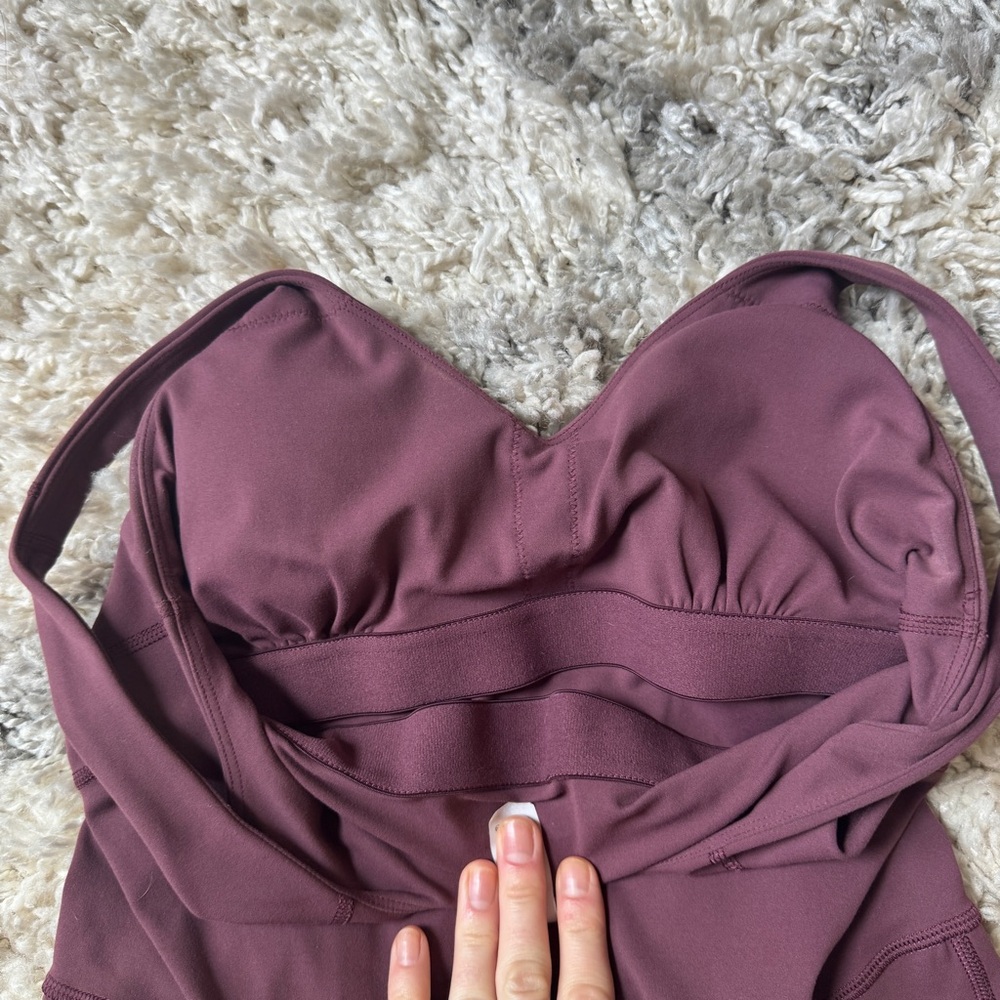 Women's Dreamlux V-Neck Thong Bodysuit w/ Lycra in Dark Jasper Purple Size M - Picture 16 of 16
